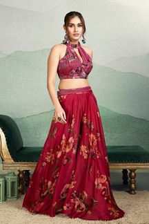 Picture of Bollywood Rani Pink Designer Palazzo Suit for Party and Sangeet