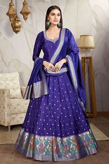 Picture of Flawless Purple Georgette Designer Anarkali Suit for Wedding, Reception, Sangeet, Party, and Festivals