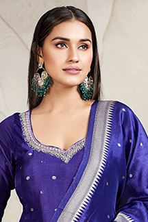 Picture of Flawless Purple Georgette Designer Anarkali Suit for Wedding, Reception, Sangeet, Party, and Festivals