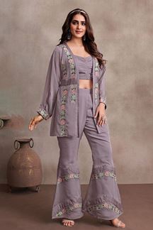 Picture of Trendy Lilac Designer Palazzo Suit for Party