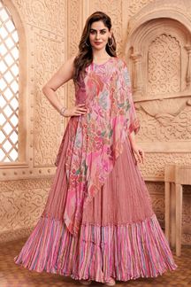 Picture of Spectacular Pink Georgette Designer Anarkali Suit for Party