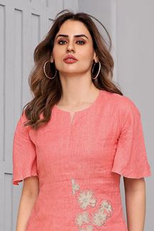 Picture of Splendid Coral Designer Co-Ord Set for Party