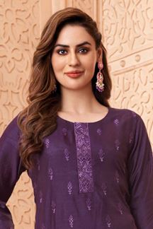 Picture of Exuberant Purple Designer Straight Cut Suit for Party and Festivals