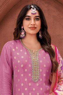 Picture of Flawless Lilac Designer Straight Cut Suit for Party and Festivals