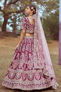 Picture of Exuberant Purple Designer Bridal Lehenga Choli for Wedding and Reception