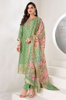 Picture of Marvelous Sea Green Designer Straight Cut Suit for Party and Festivals