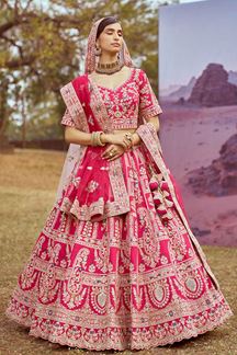 Picture of Charismatic Pink Designer Bridal Lehenga Choli for Wedding and Reception