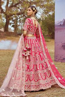 Picture of Charismatic Pink Designer Bridal Lehenga Choli for Wedding and Reception