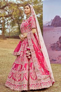 Picture of Charismatic Pink Designer Bridal Lehenga Choli for Wedding and Reception