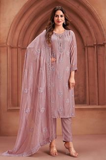 Picture of Lovely Light Onion Designer Straight Cut Suit for Party and Festivals