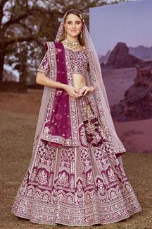 Picture of Creative Purple Designer Bridal Lehenga Choli for Wedding and Reception