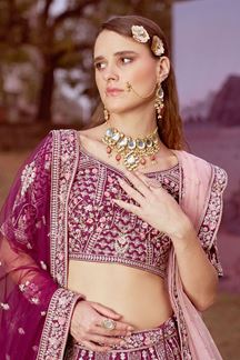 Picture of Creative Purple Designer Bridal Lehenga Choli for Wedding and Reception