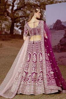 Picture of Creative Purple Designer Bridal Lehenga Choli for Wedding and Reception