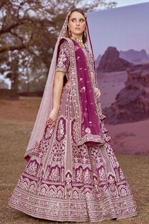 Picture of Creative Purple Designer Bridal Lehenga Choli for Wedding and Reception