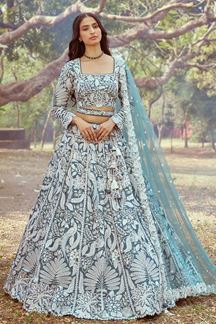 Picture of Surreal Teal Designer Wedding Lehenga Choli for Wedding and Reception