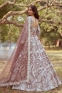 Picture of Aesthetic Rose Gold Designer Wedding Lehenga Choli for Wedding and Reception