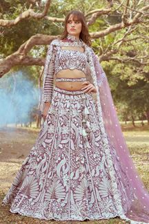 Picture of Enticing Lavender Designer Wedding Lehenga Choli for Wedding and Reception