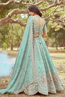 Picture of Lovely Sea Green Designer Bridal Lehenga Choli for Engagement, Wedding, and Reception