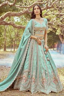 Picture of Lovely Sea Green Designer Bridal Lehenga Choli for Engagement, Wedding, and Reception