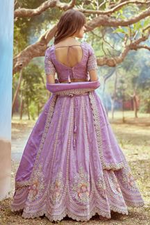 Picture of Charming Lavender Designer Bridal Lehenga Choli for Engagement, Wedding, and Reception