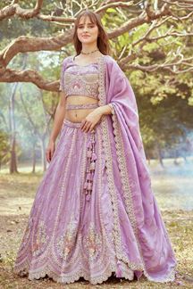 Picture of Charming Lavender Designer Bridal Lehenga Choli for Engagement, Wedding, and Reception