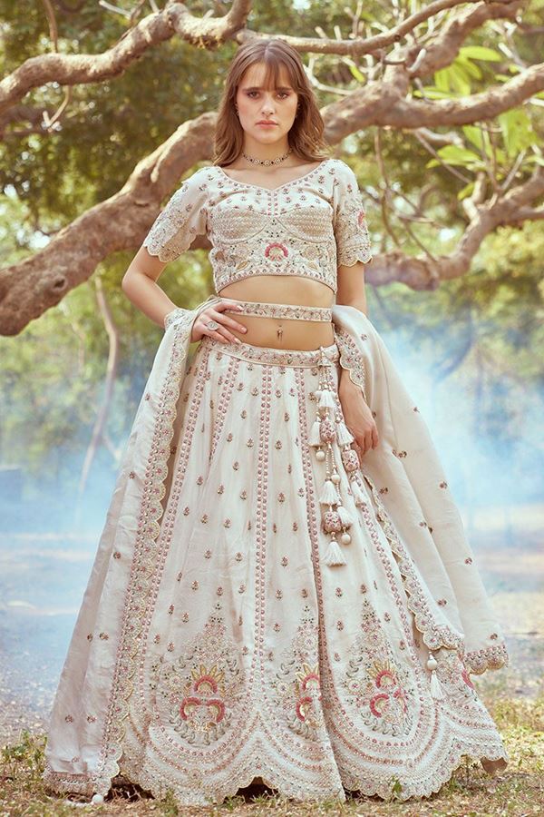 Picture of Trendy Cream Designer Bridal Lehenga Choli for Engagement, Wedding, and Reception