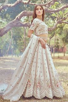 Picture of Trendy Cream Designer Bridal Lehenga Choli for Engagement, Wedding, and Reception