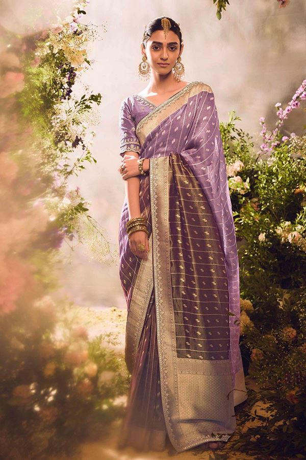 Picture of Ethnic Tissue Silk Designer Saree for Wedding, Engagement, and Reception