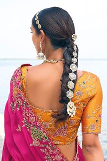 Picture of Dazzling Pure Gajji Satin Silk Saree for Wedding, Engagement, and Reception