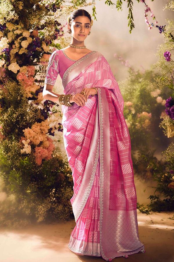 Picture of Surreal Tissue Silk Designer Saree for Wedding, Engagement, and Reception