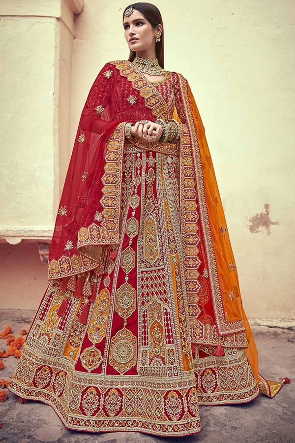 Picture of BreathtakingRed Designer Bridal Lehenga Choli for Wedding and Reception