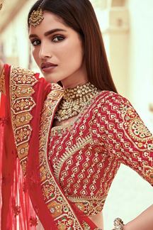 Picture of BreathtakingRed Designer Bridal Lehenga Choli for Wedding and Reception