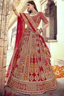 Picture of BreathtakingRed Designer Bridal Lehenga Choli for Wedding and Reception