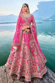 Picture of CaptivatingPink Designer Bridal Lehenga Choli for Wedding and Reception