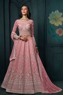 Picture of GlamorousPink Designer Lehenga Choli for Engagement and Reception