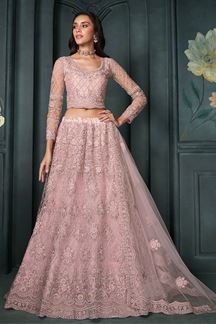 Picture of MagnificentDusty Pink Designer Bridal Lehenga Choli for Engagement and Reception