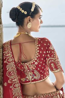 Picture of CharismaticRed Designer Bridal Lehenga Choli for Wedding and Reception