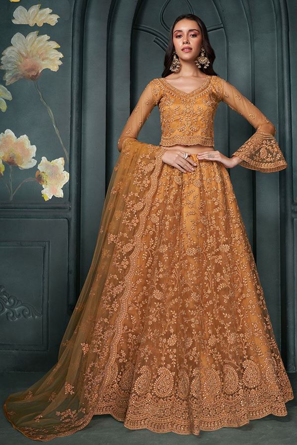 Picture of ArtisticOrange Designer Bridal Lehenga Choli for Engagement and Reception