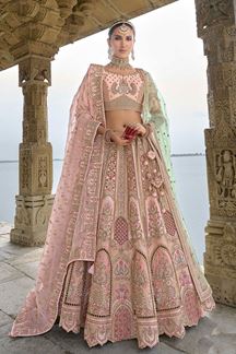 Picture of SmashingLight Pink Designer Bridal Lehenga Choli for Wedding and Reception