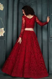 Picture of Exuberant Red Designer Bridal Lehenga Choli for Wedding and Reception