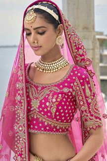 Picture of SpectacularRani Pink Designer Bridal Lehenga Choli for Wedding and Reception