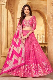 Picture of Classy Pink Bridesmaids Lehenga Choli for Wedding and Reception