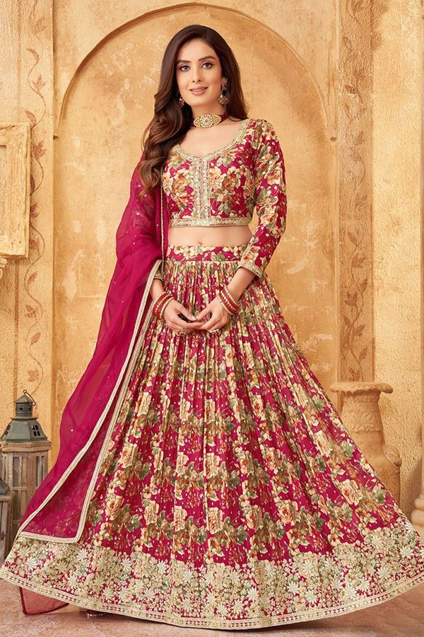 Picture of Pretty Designer Printed Lehenga Choli for Wedding and Reception