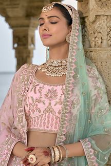 Picture of CreativeBaby Pink Designer Bridal Lehenga Choli for Wedding and Reception