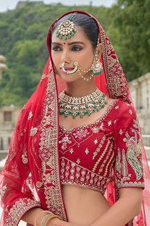 Picture of BollywoodRed Designer Bridal Lehenga Choli for Wedding and Reception