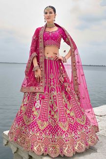 Picture of Dazzling Rani Pink Designer Bridal Lehenga Choli for Wedding and Reception