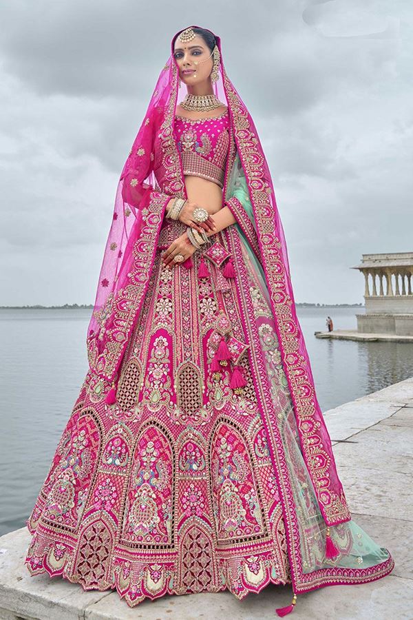 Picture of AppealingRani Pink Designer Bridal Lehenga Choli for Wedding and Reception