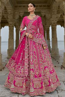 Picture of FlawlessRani Pink Designer Bridal Lehenga Choli for Wedding and Reception