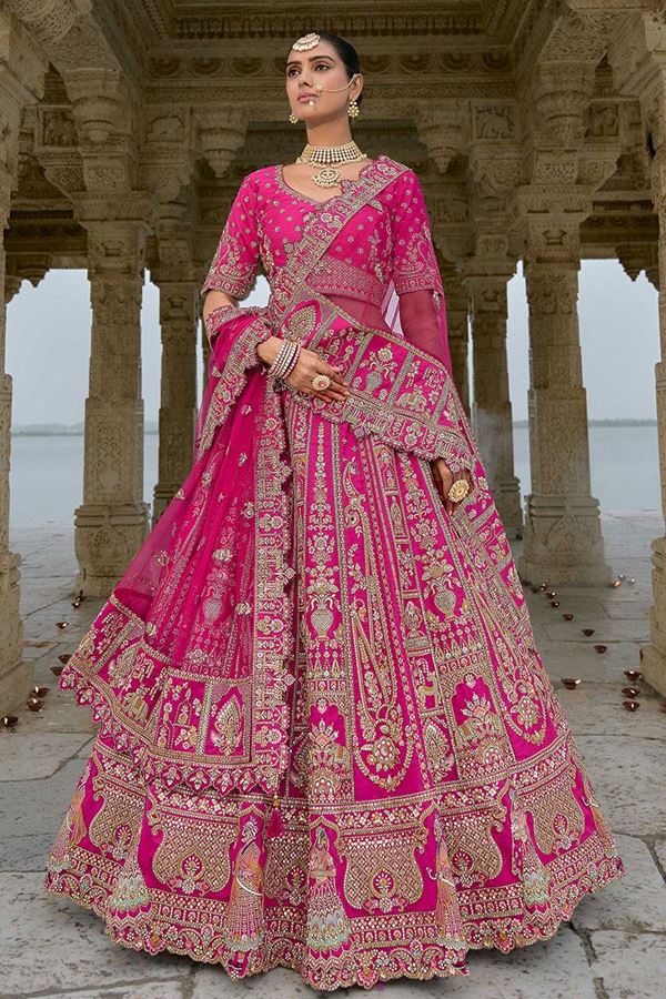 Picture of FlawlessRani Pink Designer Bridal Lehenga Choli for Wedding and Reception