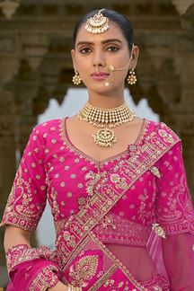 Picture of FlawlessRani Pink Designer Bridal Lehenga Choli for Wedding and Reception